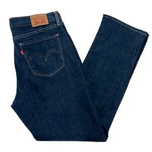 Levi's Women Classic Straight Jeans 10 (30x30) Blue Dark Wash Stretch 39250-0050